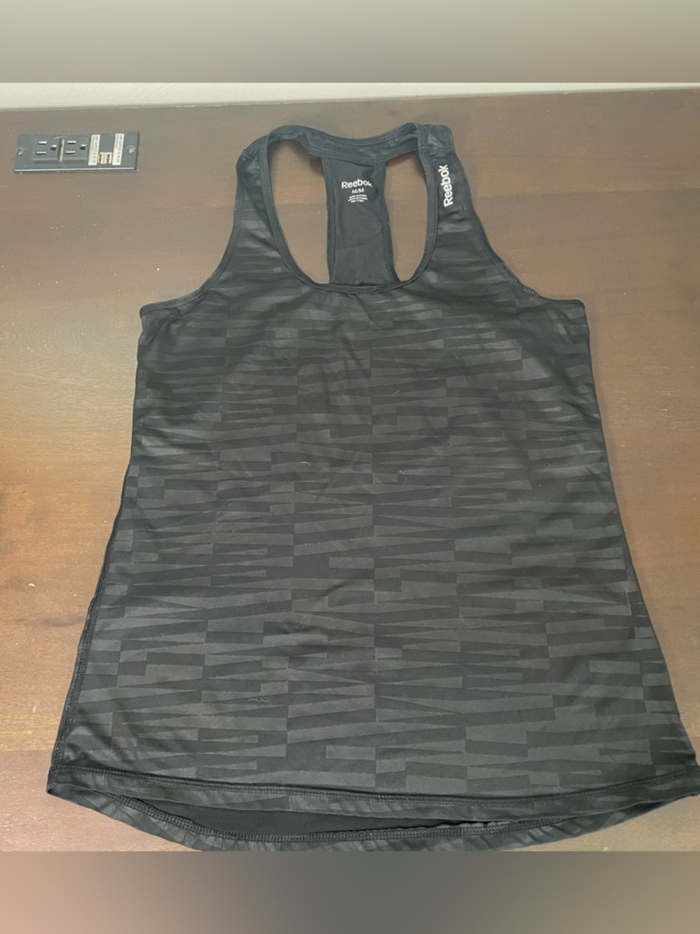 Reebok Black Patterned Tank Size Medium